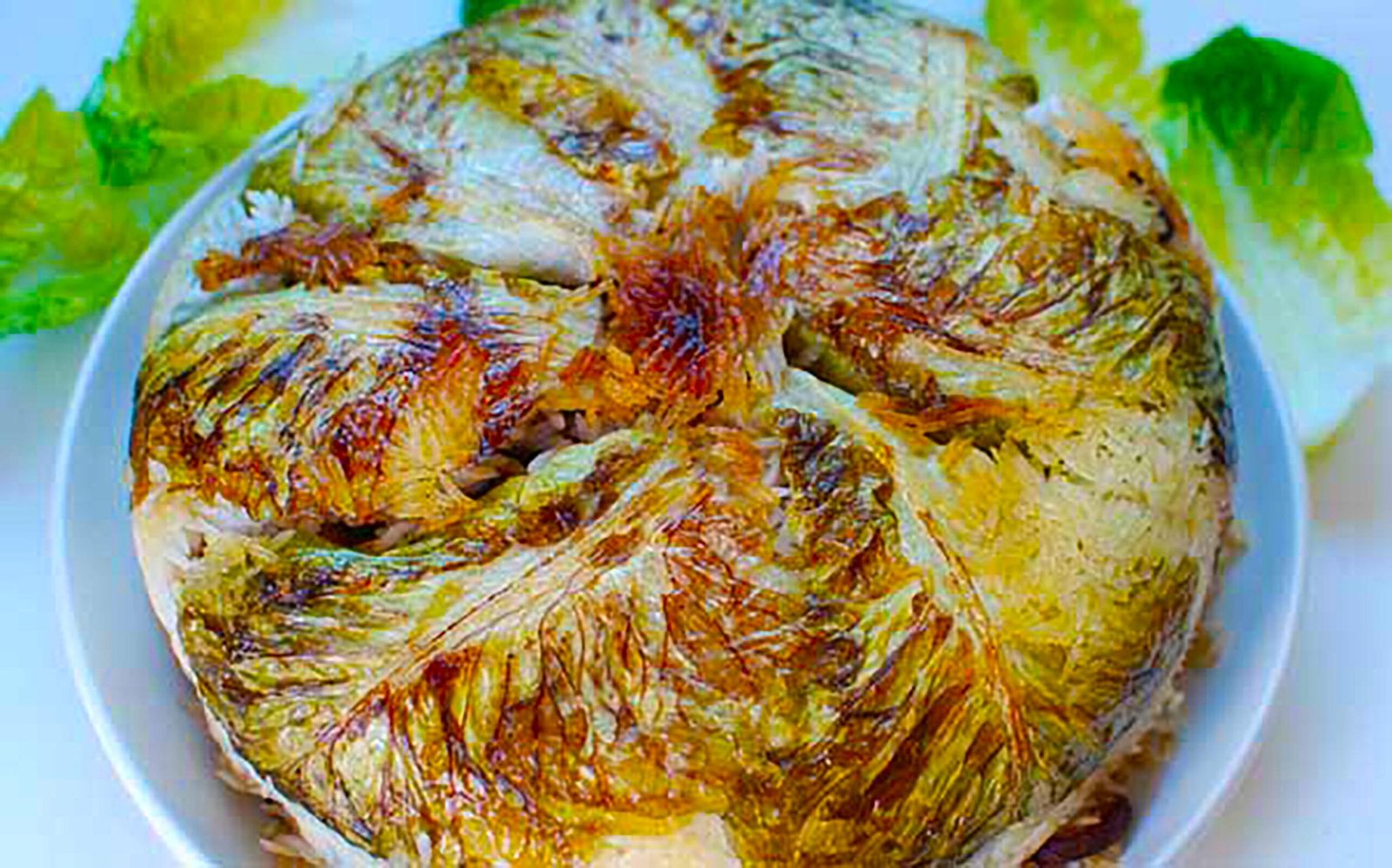 Scorched lettuce served as Tahdig