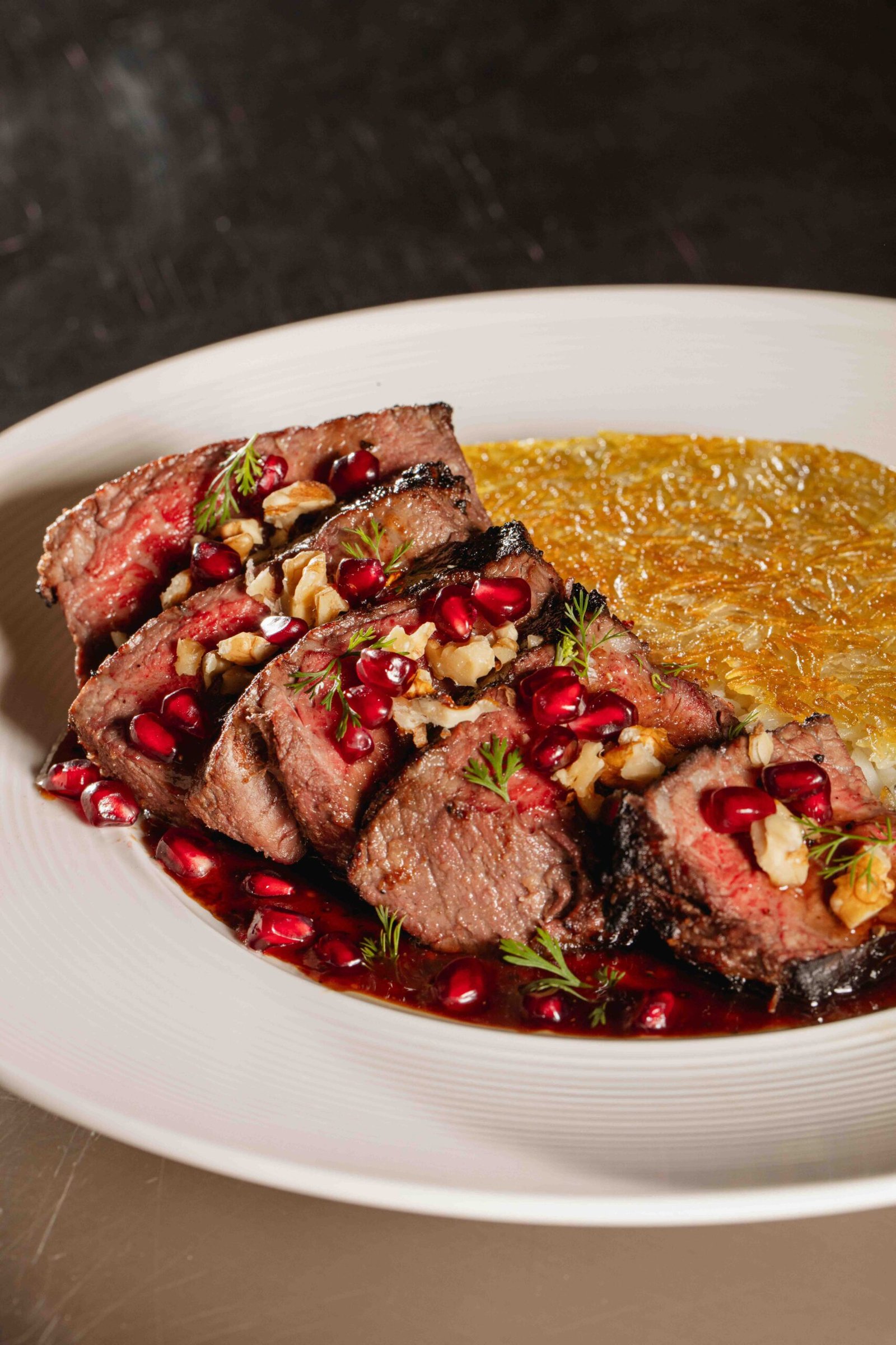 Pomegranate Glazed Steak